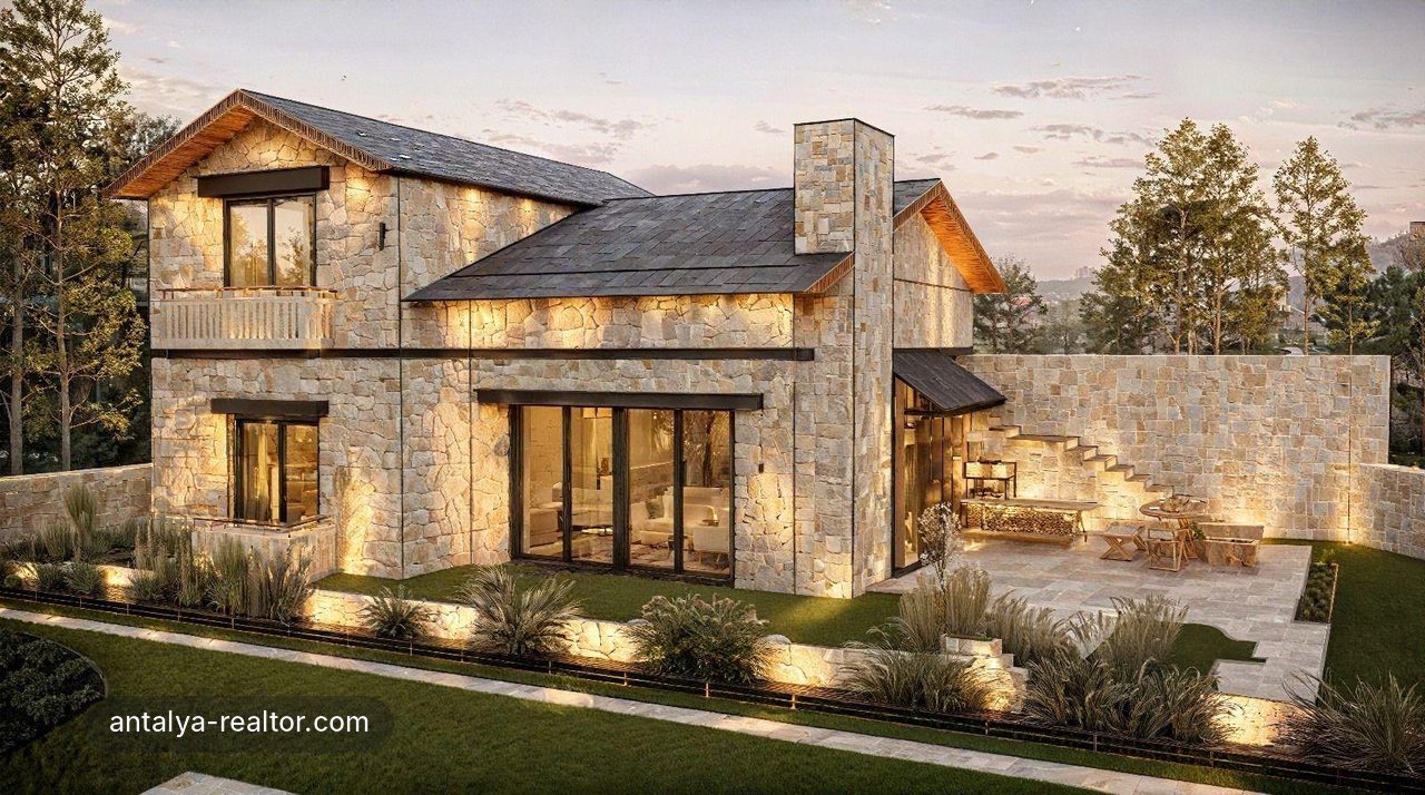 Antalya Geyikbayırında 529 M² Taş Villa %85 Tamamlanmış