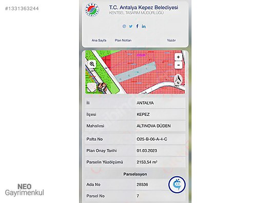 ALTINOVA BULVARINA YAKIN TİCARİ ARSA
